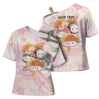 Personalized Japanese Kawaii Sushi Cross Shoulder Shirt Pink Wagara Palaka This Is How I Roll