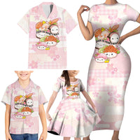 Personalized Japanese Kawaii Sushi Family Matching Short Sleeve Bodycon Dress and Hawaiian Shirt Pink Wagara Palaka This Is How I Roll LT9 - Polynesian Pride
