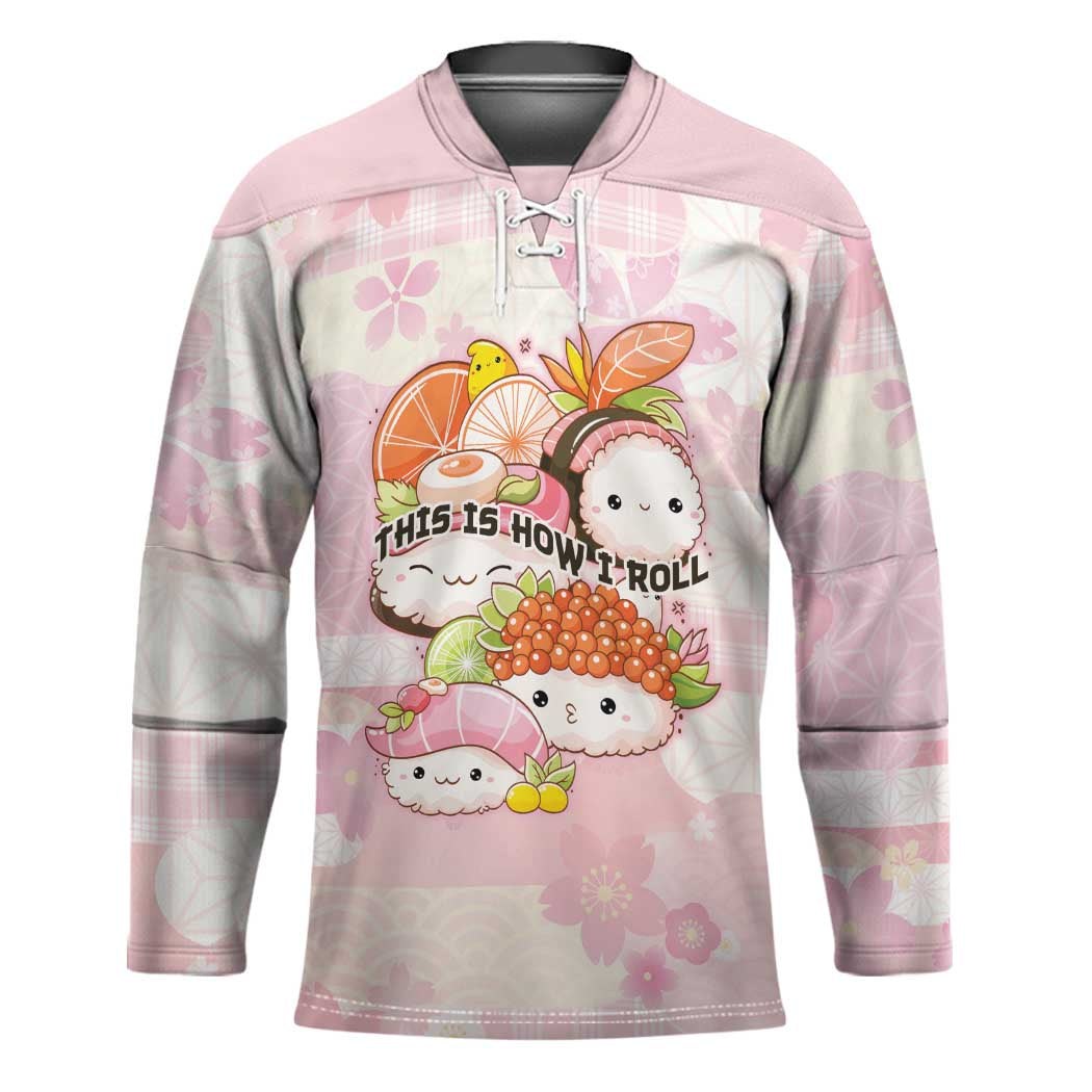 Personalized Japanese Kawaii Sushi Hockey Jersey Pink Wagara Palaka This Is How I Roll