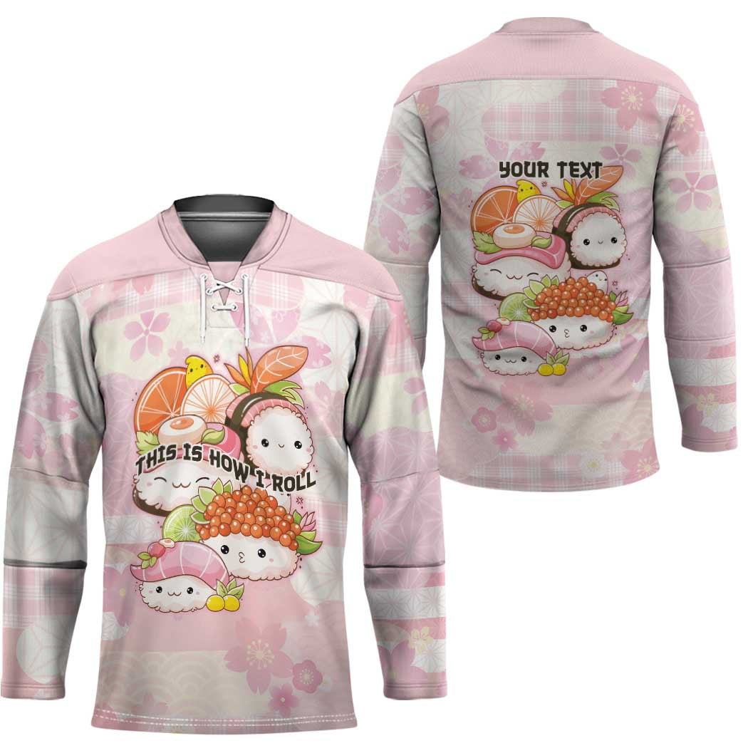 Personalized Japanese Kawaii Sushi Hockey Jersey Pink Wagara Palaka This Is How I Roll