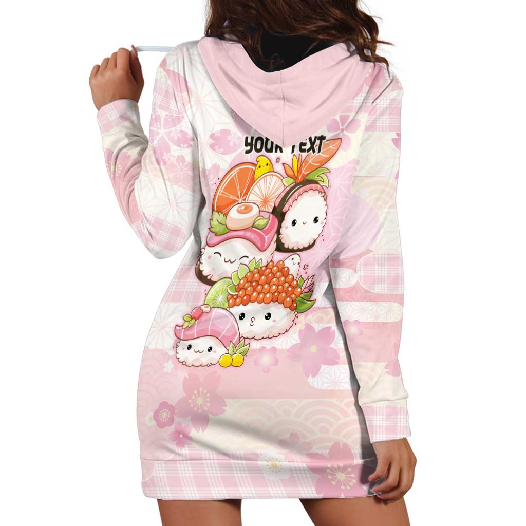 Personalized Japanese Kawaii Sushi Hoodie Dress Pink Wagara Palaka This Is How I Roll