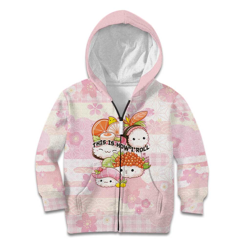 Personalized Japanese Kawaii Sushi Kid Hoodie Pink Wagara Palaka This Is How I Roll
