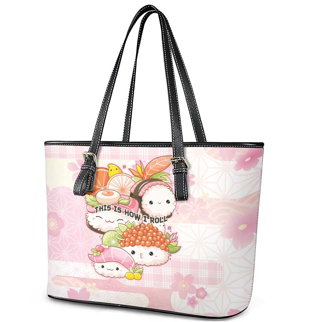 Japanese Kawaii Sushi Leather Tote Bag Pink Wagara Palaka This Is How I Roll