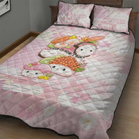 Japanese Kawaii Sushi Quilt Bed Set Pink Wagara Palaka This Is How I Roll