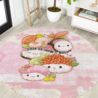 Japanese Kawaii Sushi Round Carpet Pink Wagara Palaka This Is How I Roll