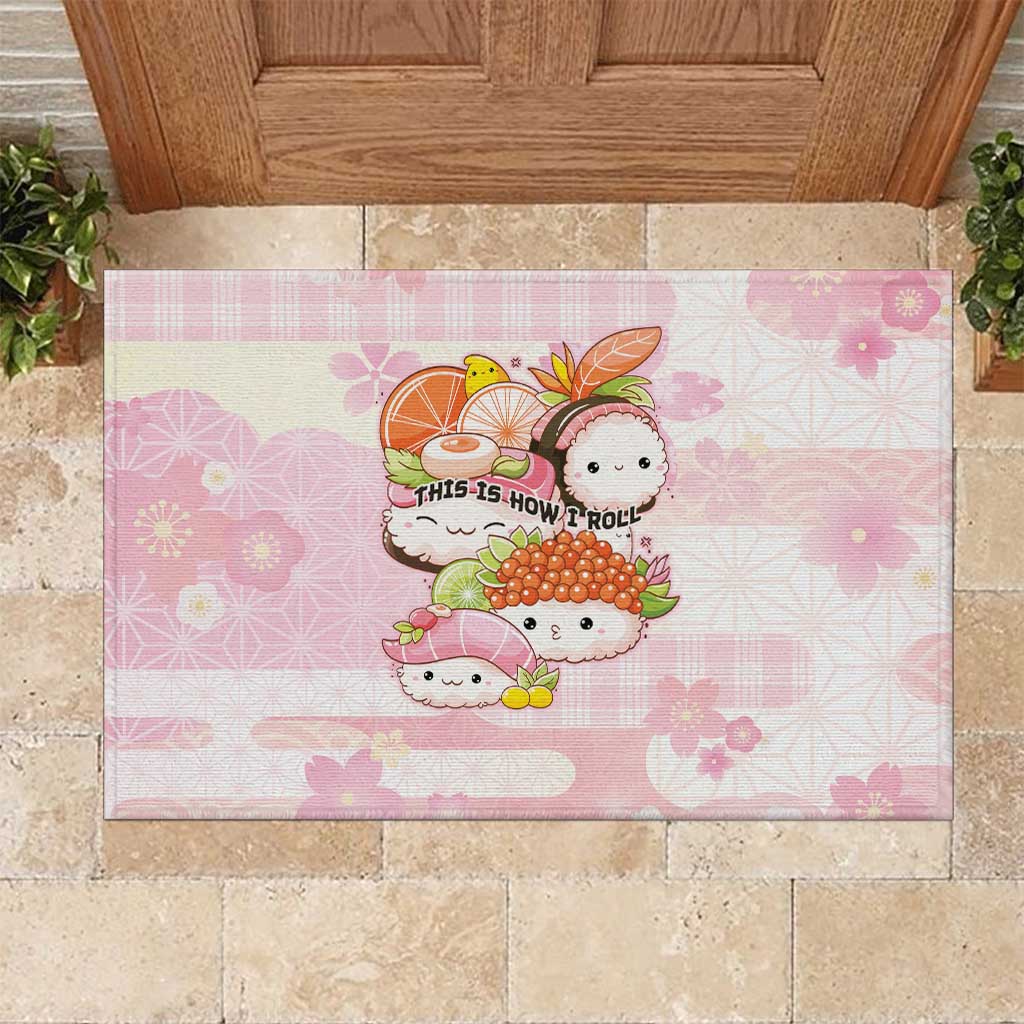 Japanese Kawaii Sushi Rubber Doormat Pink Wagara Palaka This Is How I Roll
