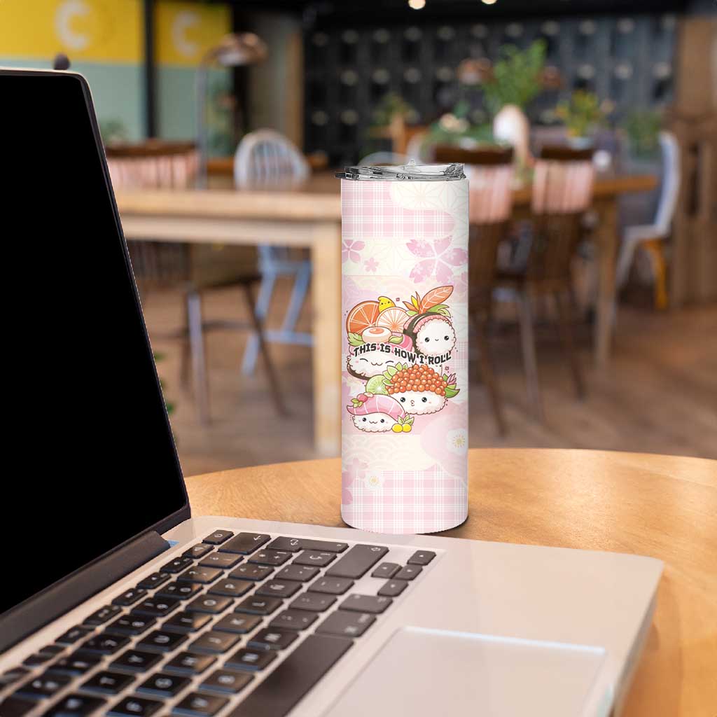 Personalized Japanese Kawaii Sushi Skinny Tumbler Pink Wagara Palaka This Is How I Roll