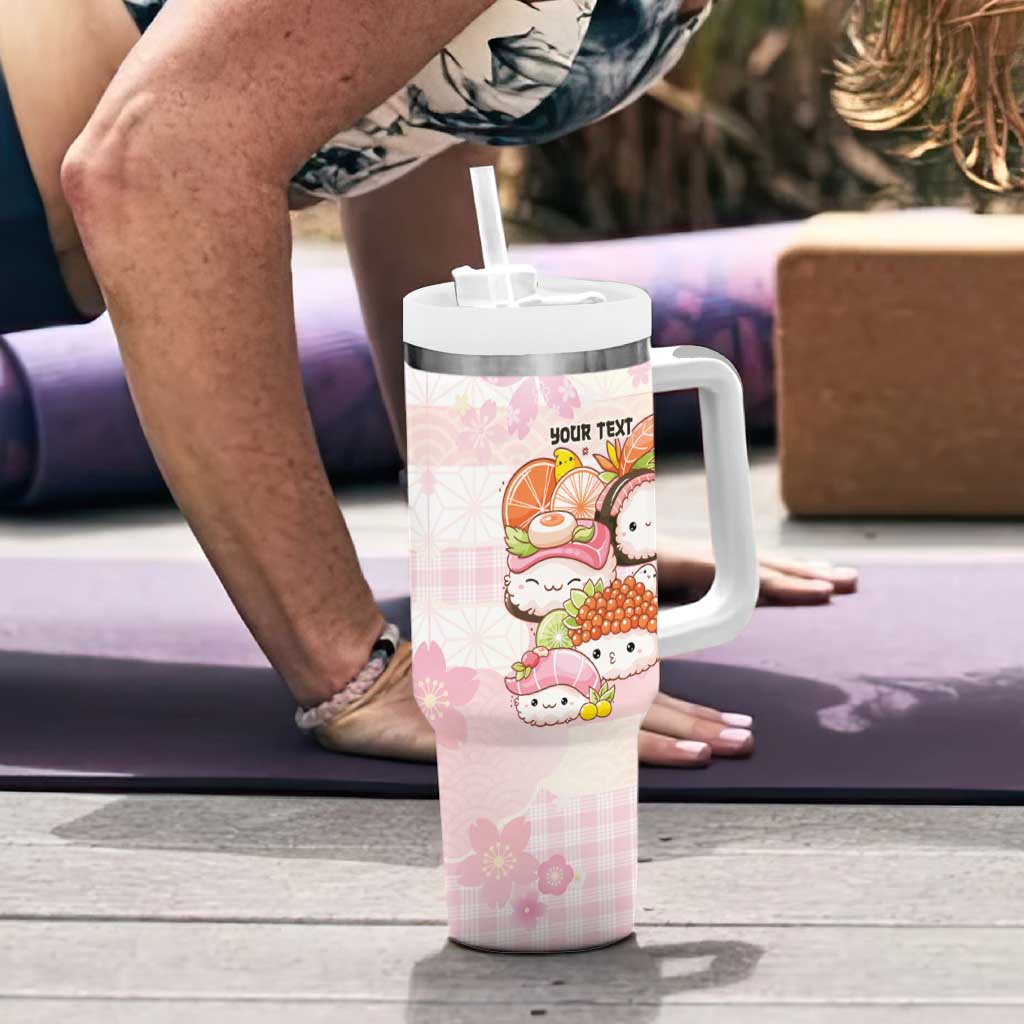 Personalized Japanese Kawaii Sushi Tumbler With Handle Pink Wagara Palaka This Is How I Roll
