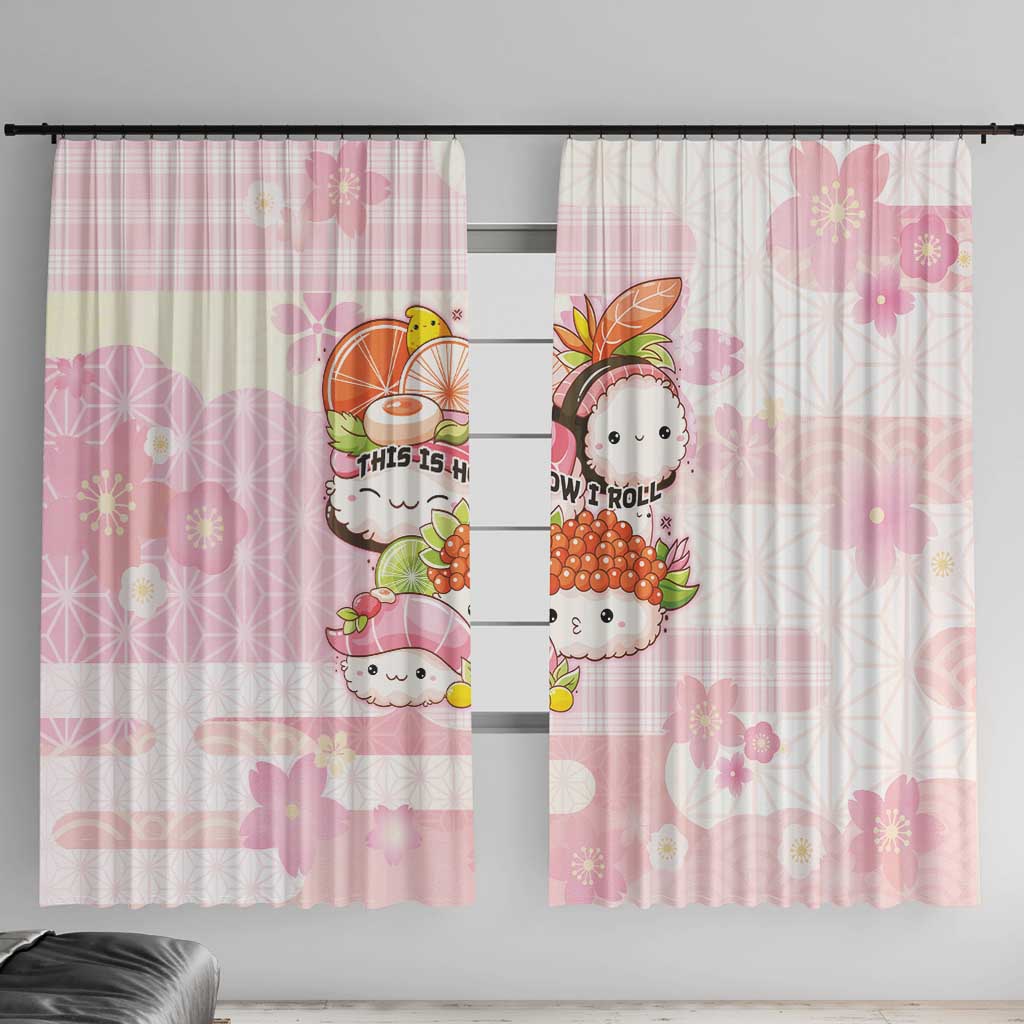 Japanese Kawaii Sushi Window Curtain Pink Wagara Palaka This Is How I Roll