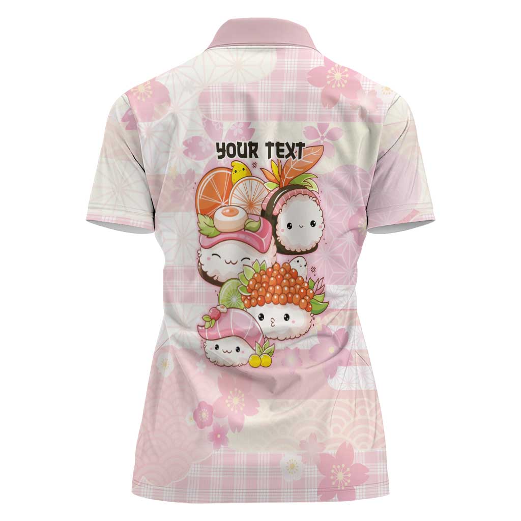 Personalized Japanese Kawaii Sushi Women Polo Shirt Pink Wagara Palaka This Is How I Roll