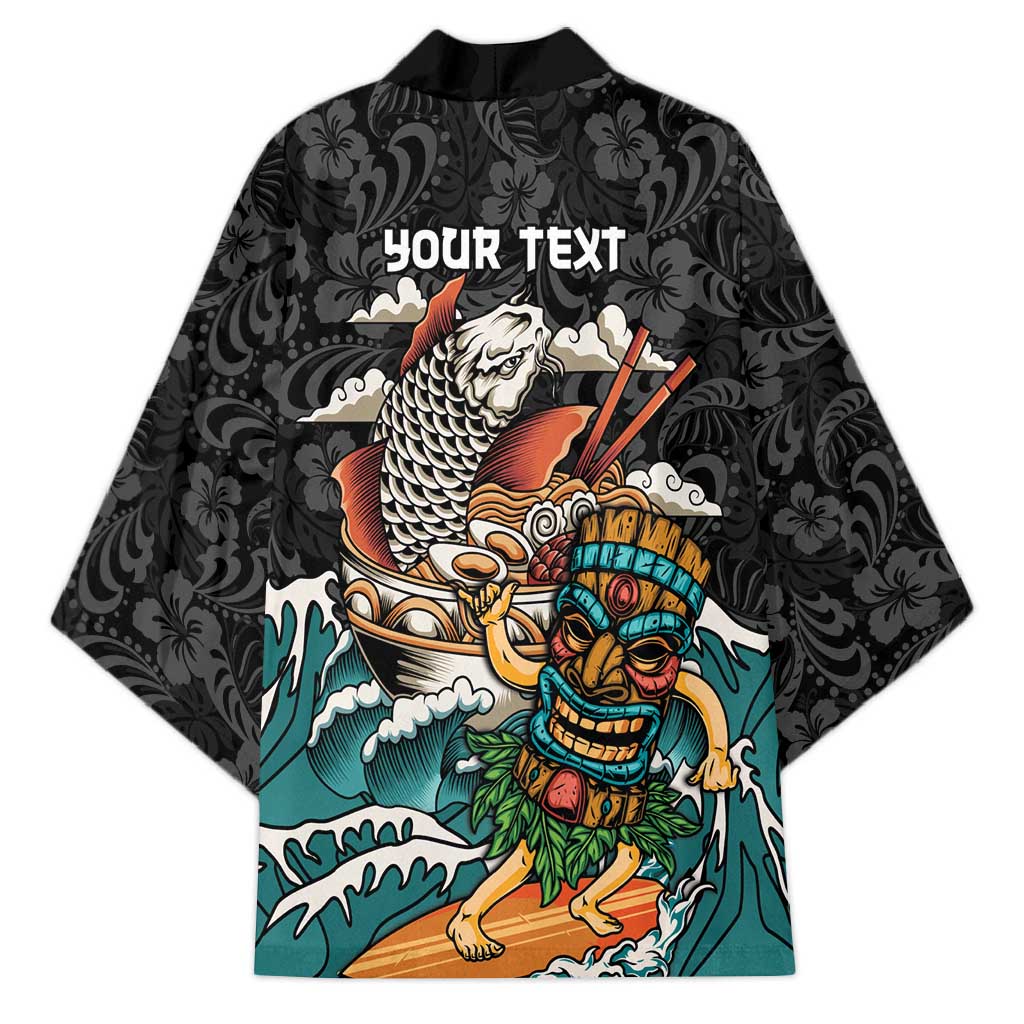 Personalized Japanese Koi Fish Ramen Kimono Tiki Surfing Wagara Hibiscus Pattern