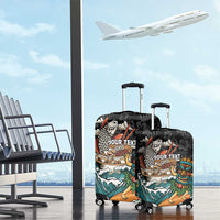 Personalized Japanese Koi Fish Ramen Luggage Cover Tiki Surfing Wagara Hibiscus Pattern
