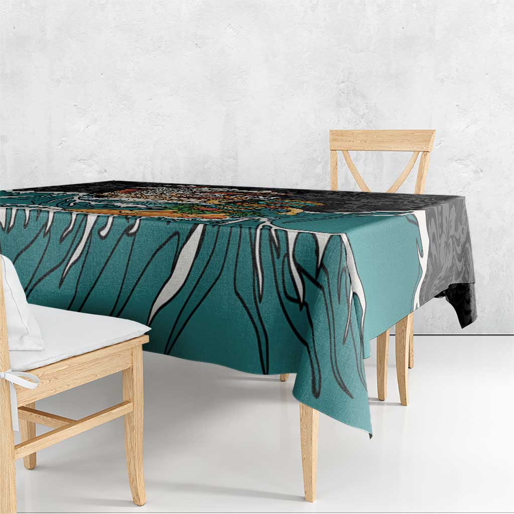 Personalized Japanese Koi Fish Ramen Tablecloth Tiki Surfing Wagara Hibiscus Pattern
