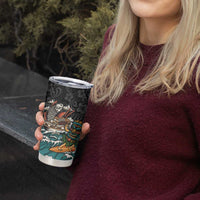 Personalized Japanese Koi Fish Ramen Tumbler Cup Tiki Surfing Wagara Hibiscus Pattern