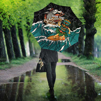 Personalized Japanese Koi Fish Ramen Umbrella Tiki Surfing Wagara Hibiscus Pattern