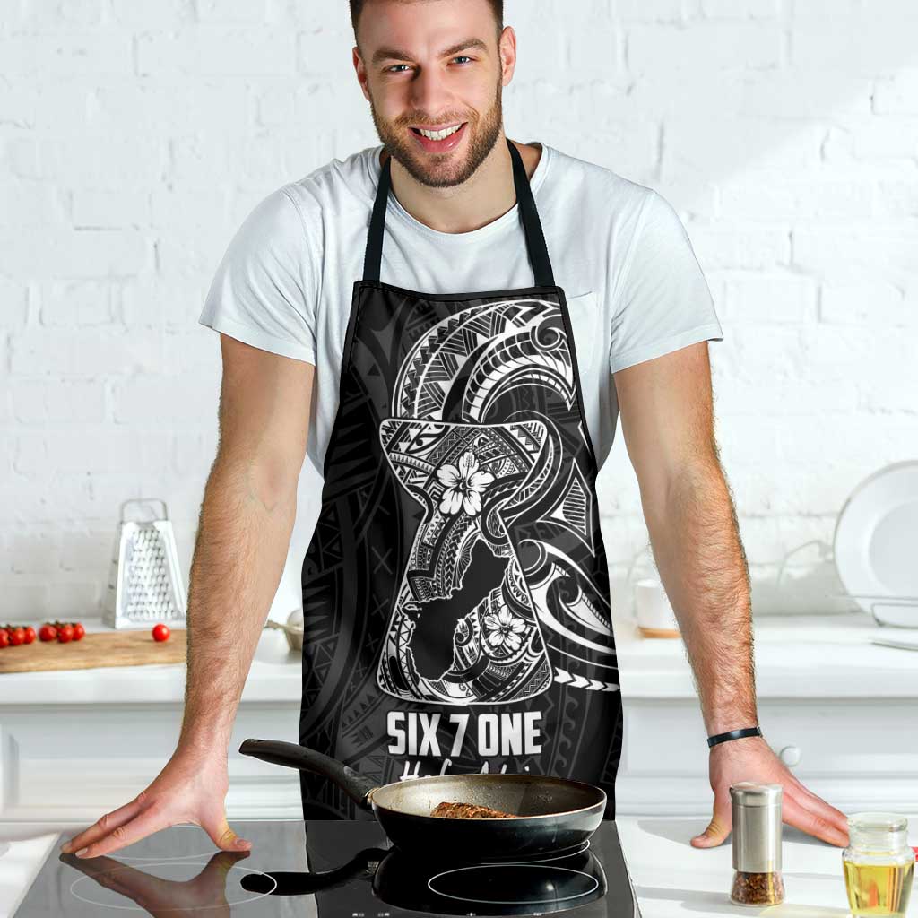 Black Guam Latte Stone Tribal Tattoo Apron Hafa Adai Six 7 One - Polynesian Pride