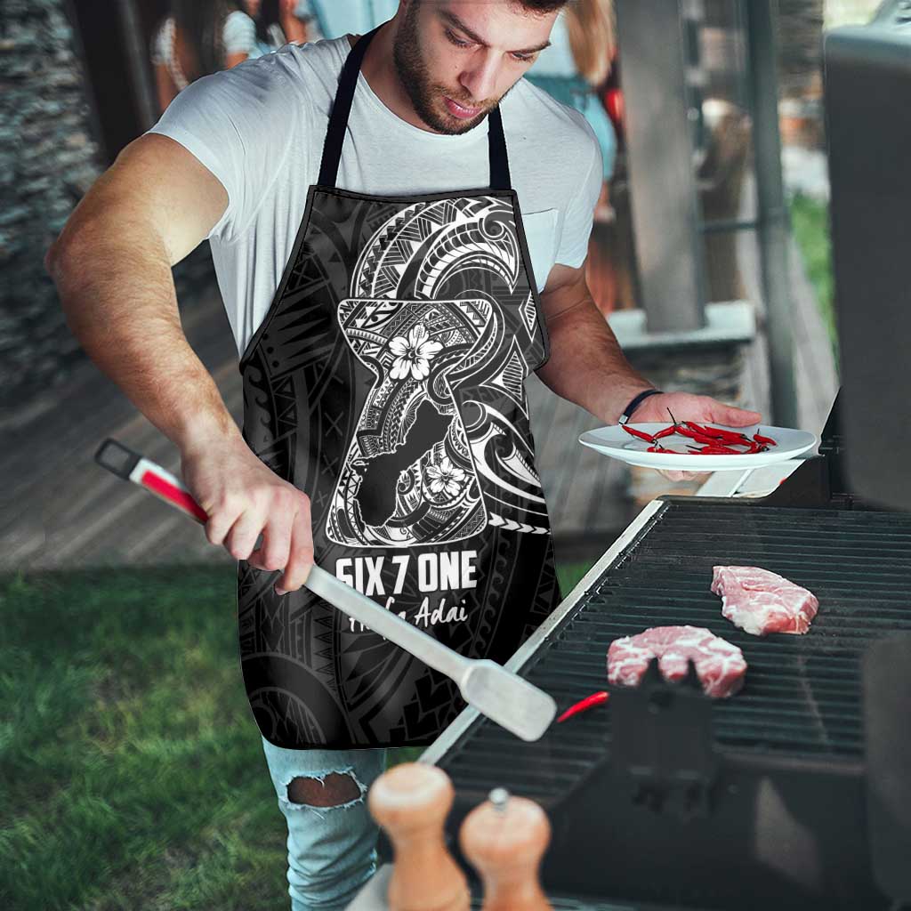 Black Guam Latte Stone Tribal Tattoo Apron Hafa Adai Six 7 One - Polynesian Pride