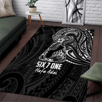Black Guam Latte Stone Tribal Tattoo Area Rug Hafa Adai Six 7 One