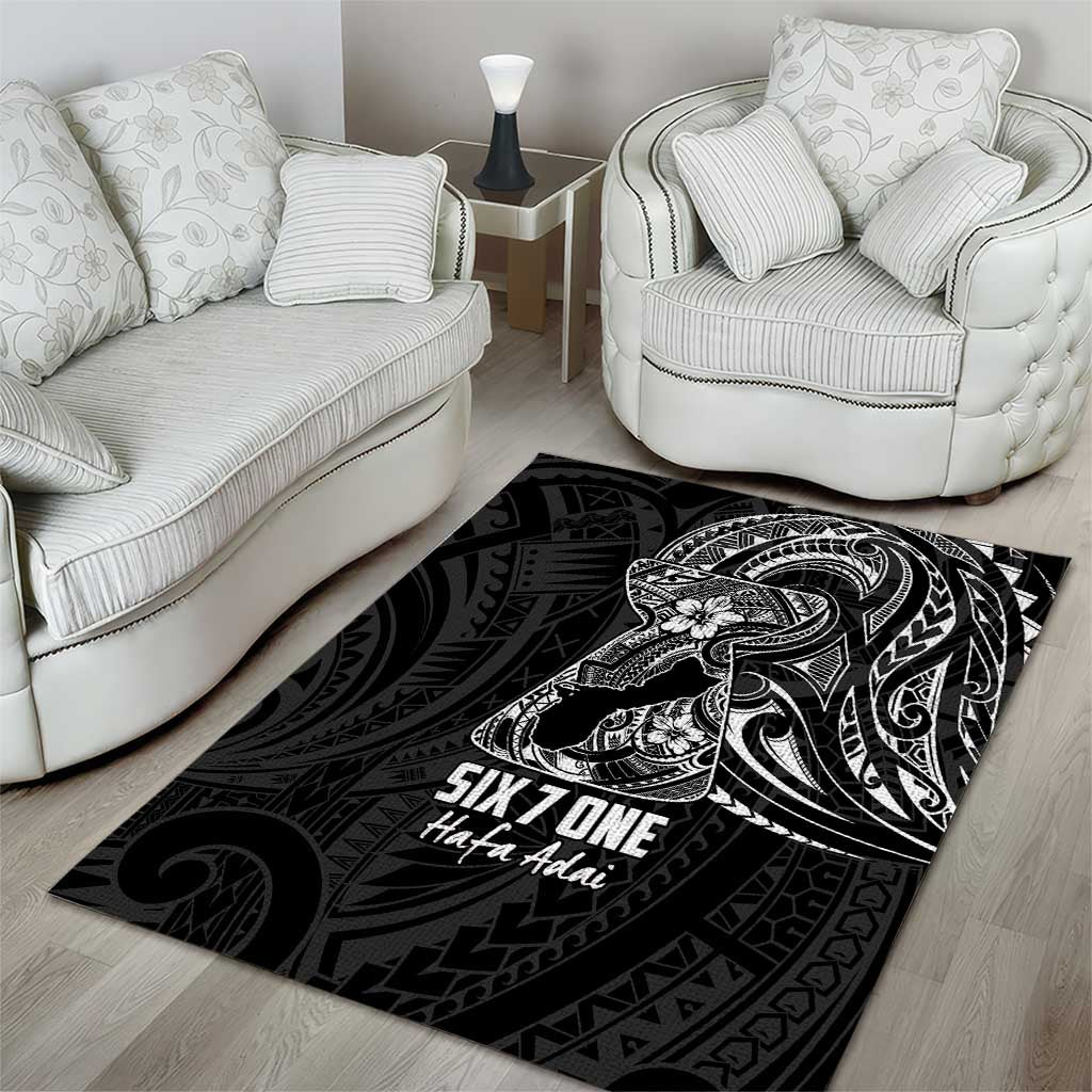 Black Guam Latte Stone Tribal Tattoo Area Rug Hafa Adai Six 7 One