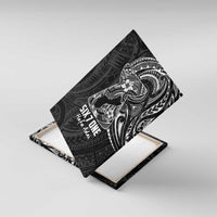 Black Guam Latte Stone Tribal Tattoo Canvas Wall Art Hafa Adai Six 7 One