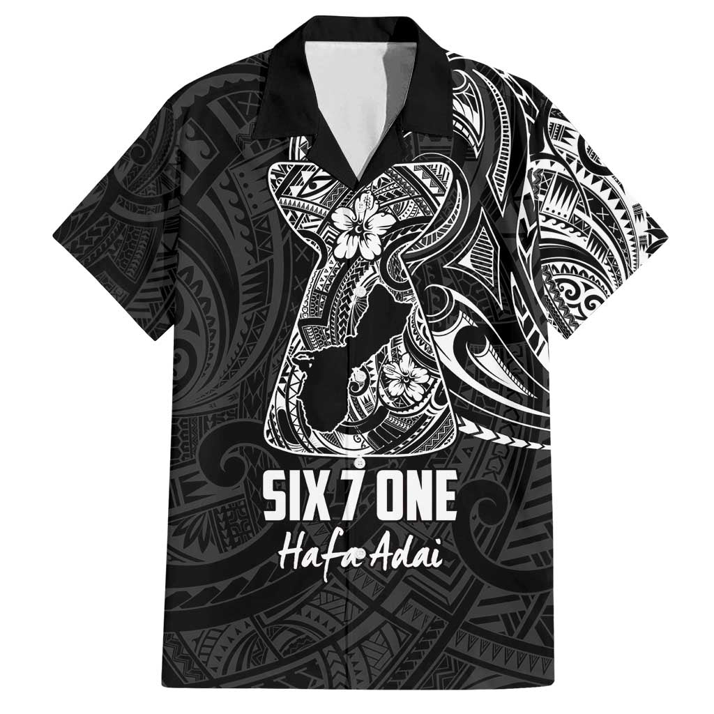 Black Guam Latte Stone Tribal Tattoo Family Matching Long Sleeve Bodycon Dress and Hawaiian Shirt Hafa Adai Six 7 One LT9 Dad's Shirt - Short Sleeve Black - Polynesian Pride