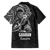 Black Guam Latte Stone Tribal Tattoo Family Matching Long Sleeve Bodycon Dress and Hawaiian Shirt Hafa Adai Six 7 One LT9 - Polynesian Pride