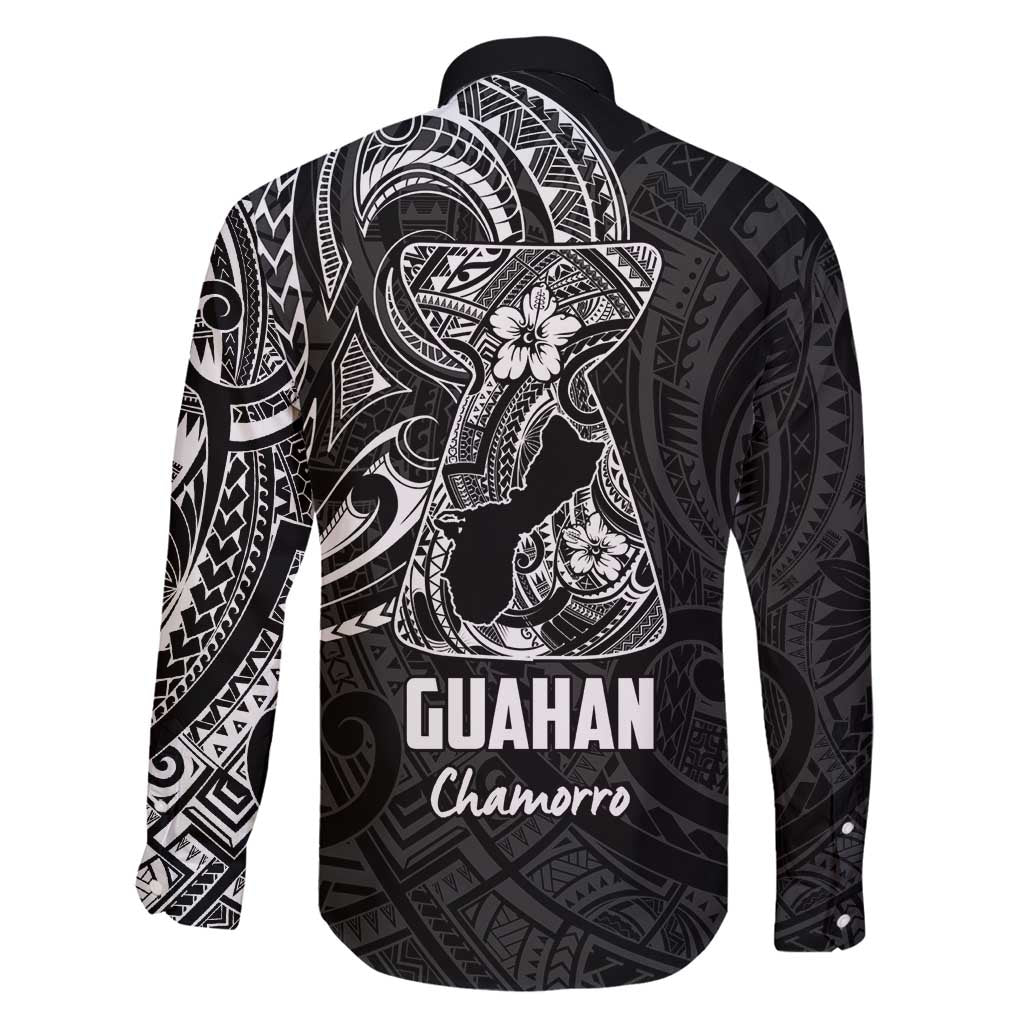 Black Guam Latte Stone Tribal Tattoo Family Matching Long Sleeve Bodycon Dress and Hawaiian Shirt Hafa Adai Six 7 One LT9 - Polynesian Pride