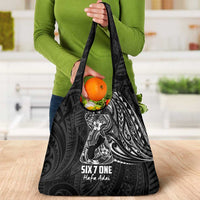 Black Guam Latte Stone Tribal Tattoo Grocery Bag Hafa Adai Six 7 One