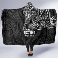Black Guam Latte Stone Tribal Tattoo Hooded Blanket Hafa Adai Six 7 One