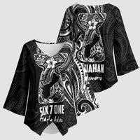 Black Guam Latte Stone Tribal Tattoo Kimono Sleeve Blouse Hafa Adai Six 7 One - Polynesian Pride