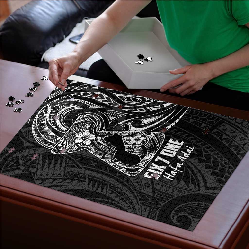 Black Guam Latte Stone Tribal Tattoo Puzzle Hafa Adai Six 7 One - Polynesian Pride