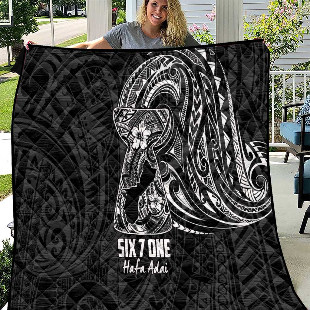 Black Guam Latte Stone Tribal Tattoo Quilt Hafa Adai Six 7 One