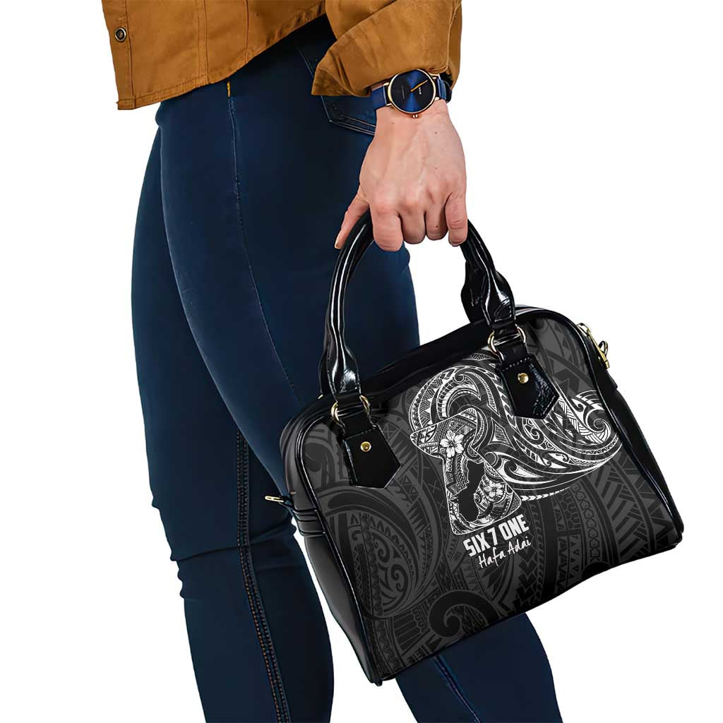 Black Guam Latte Stone Tribal Tattoo Shoulder Handbag Hafa Adai Six 7 One