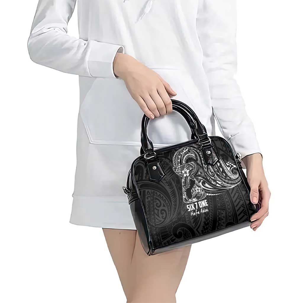 Black Guam Latte Stone Tribal Tattoo Shoulder Handbag Hafa Adai Six 7 One