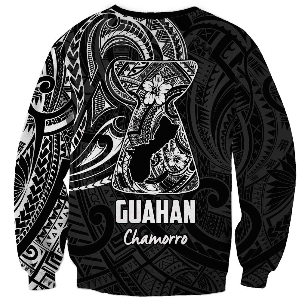 Black Guam Latte Stone Tribal Tattoo Sweatshirt Hafa Adai Six 7 One