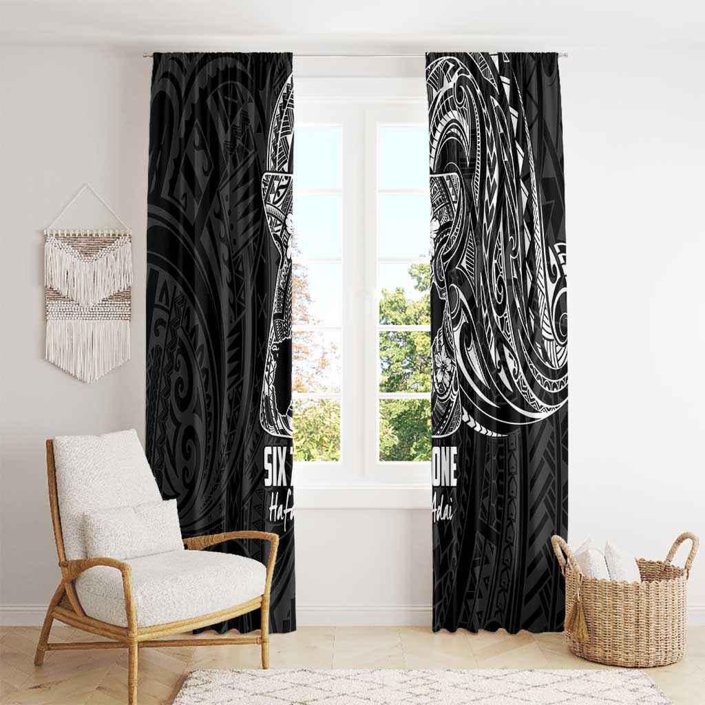 Black Guam Latte Stone Tribal Tattoo Window Curtain Hafa Adai Six 7 One