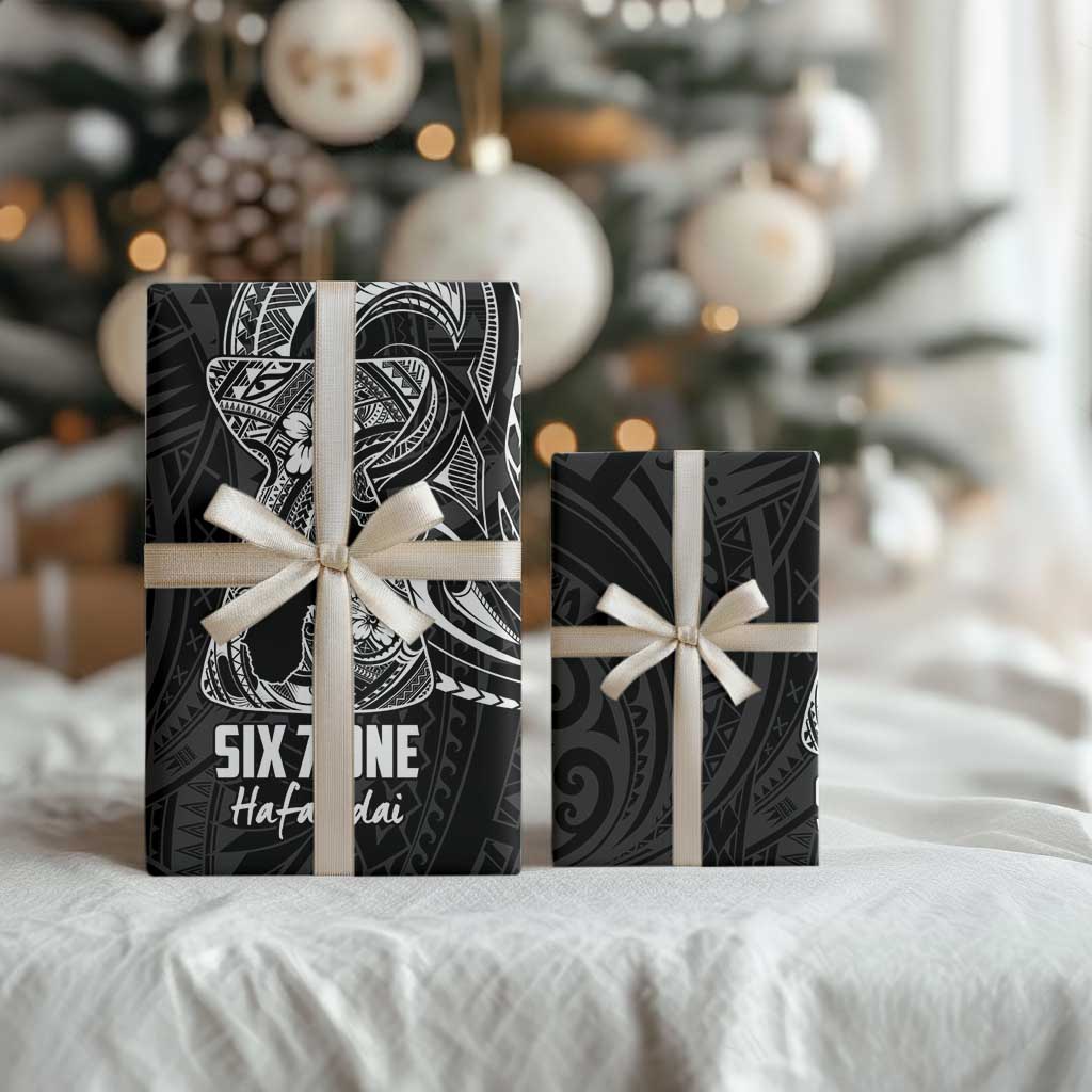 Black Guam Latte Stone Tribal Tattoo Wrapping Paper Hafa Adai Six 7 One - Polynesian Pride