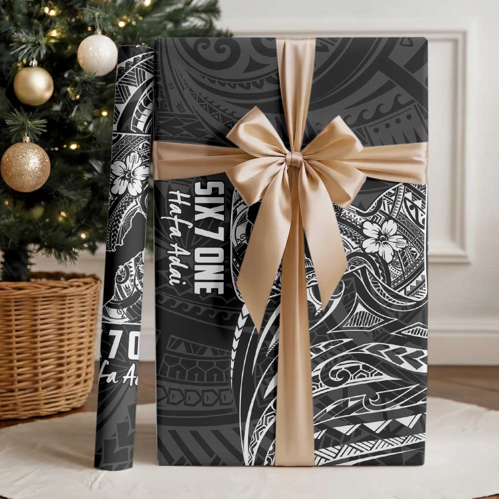 Black Guam Latte Stone Tribal Tattoo Wrapping Paper Hafa Adai Six 7 One - Polynesian Pride
