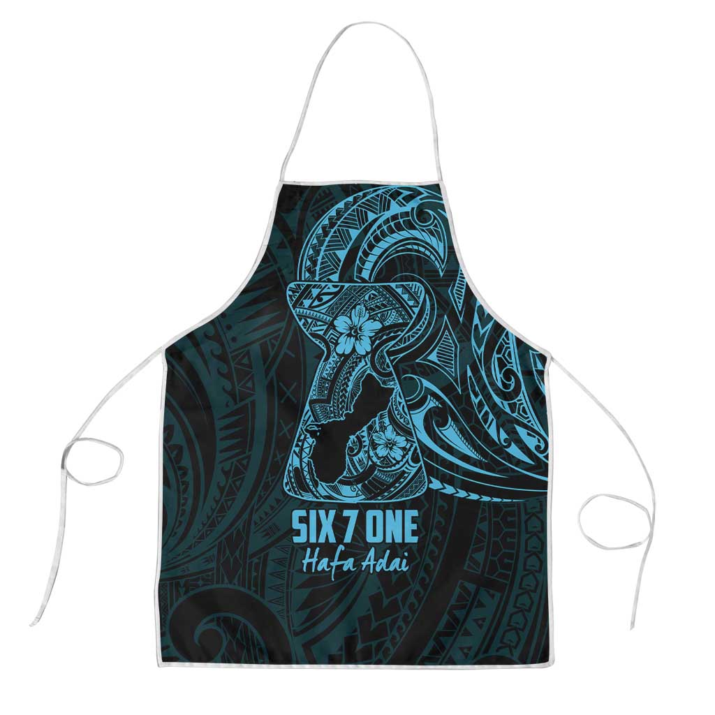 Blue Guam Latte Stone Tribal Tattoo Apron Hafa Adai Six 7 One - Polynesian Pride