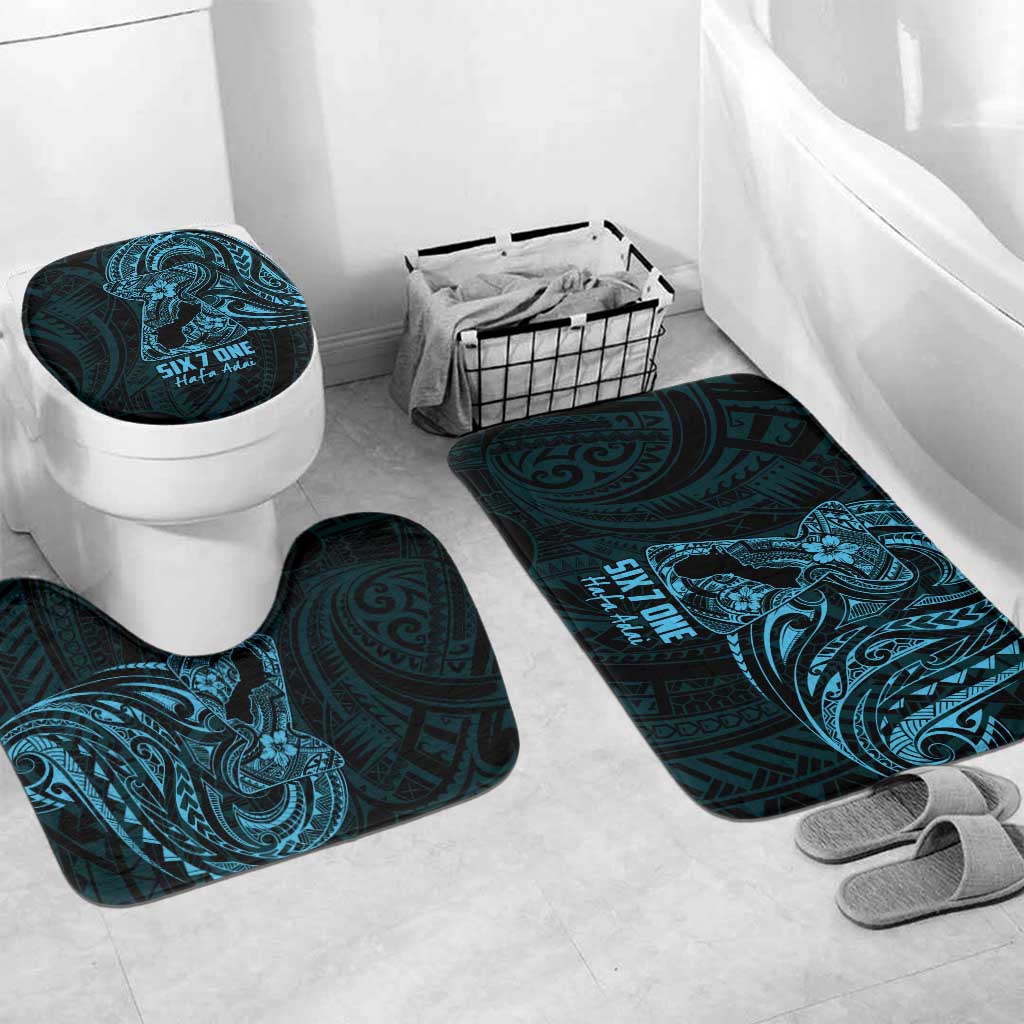 Blue Guam Latte Stone Tribal Tattoo Bathroom Set Hafa Adai Six 7 One - Polynesian Pride