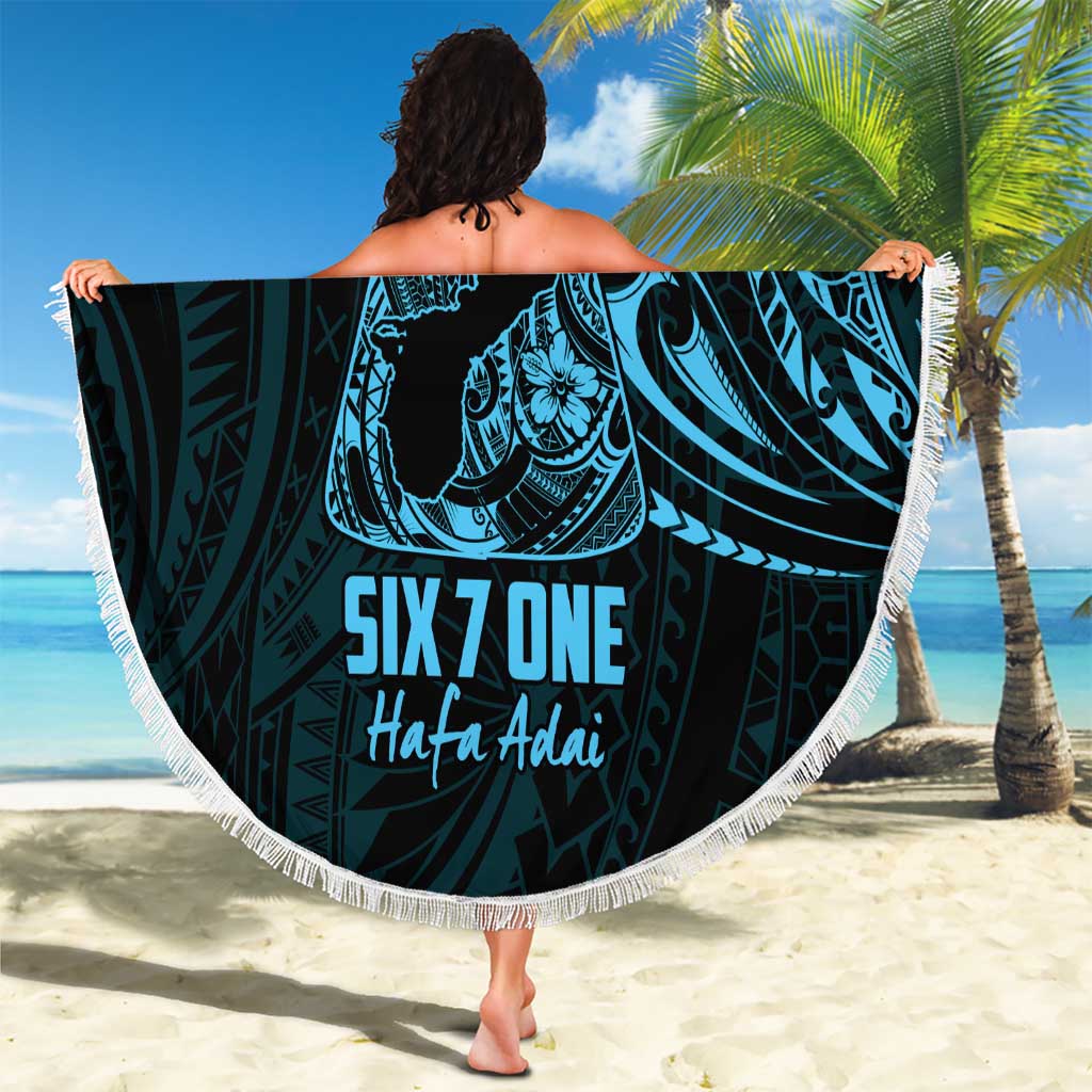 Blue Guam Latte Stone Tribal Tattoo Beach Blanket Hafa Adai Six 7 One