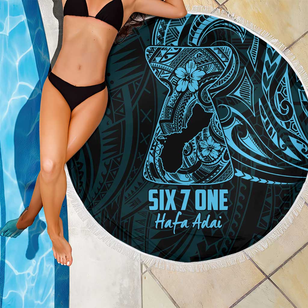 Blue Guam Latte Stone Tribal Tattoo Beach Blanket Hafa Adai Six 7 One