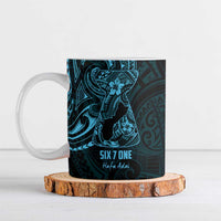 Blue Guam Latte Stone Tribal Tattoo Ceramic Mug Hafa Adai Six 7 One - Polynesian Pride