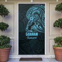 Blue Guam Latte Stone Tribal Tattoo Door Cover Hafa Adai Six 7 One - Polynesian Pride