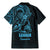 Blue Guam Latte Stone Tribal Tattoo Family Matching Mermaid Dress and Hawaiian Shirt Hafa Adai Six 7 One
