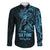Blue Guam Latte Stone Tribal Tattoo Family Matching Mermaid Dress and Hawaiian Shirt Hafa Adai Six 7 One