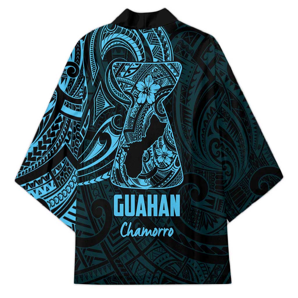 Blue Guam Latte Stone Tribal Tattoo Kimono Hafa Adai Six 7 One - Polynesian Pride