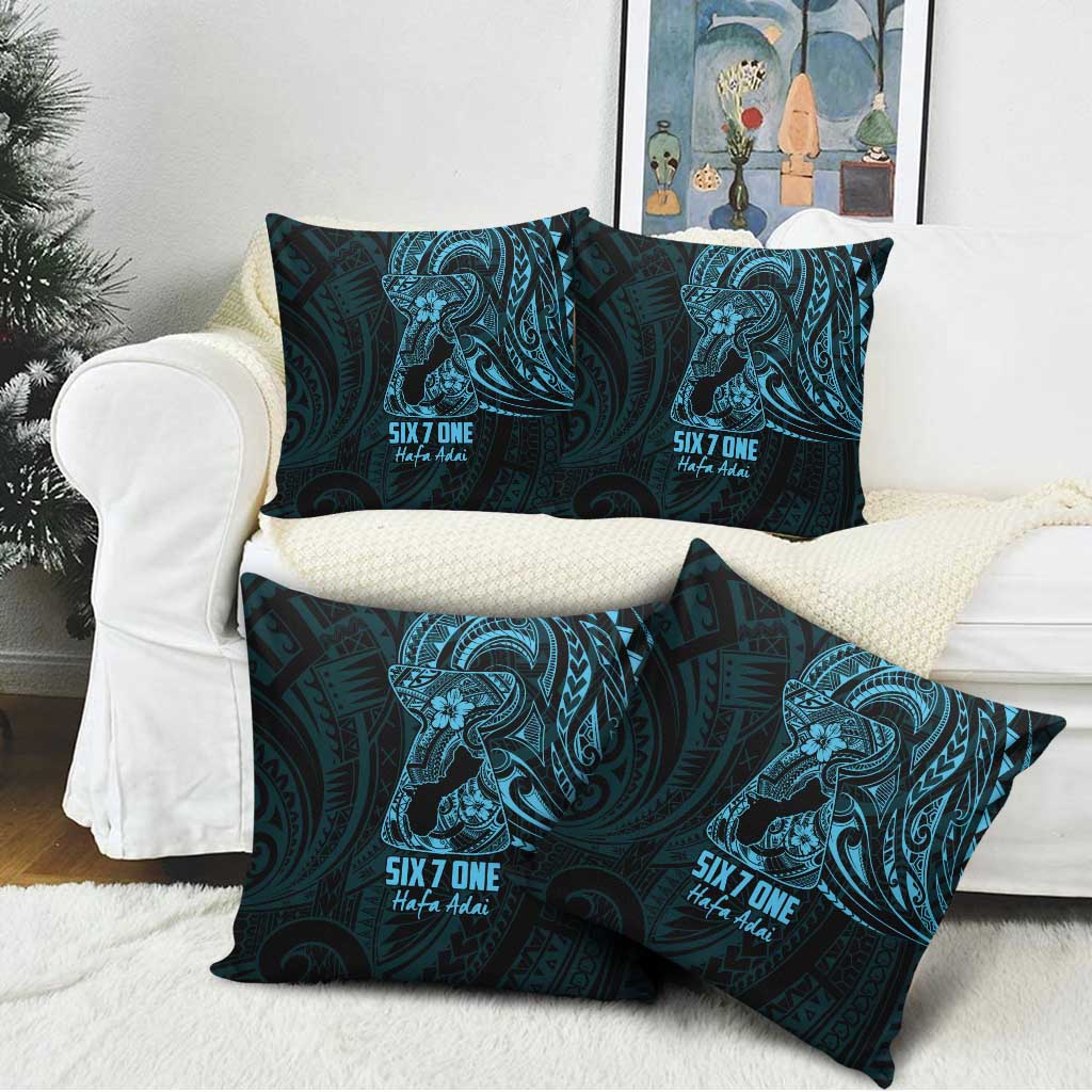 Blue Guam Latte Stone Tribal Tattoo Pillow Cover Hafa Adai Six 7 One - Polynesian Pride