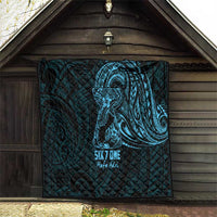 Blue Guam Latte Stone Tribal Tattoo Quilt Hafa Adai Six 7 One