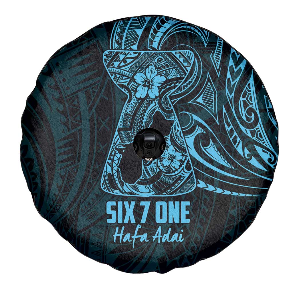 Blue Guam Latte Stone Tribal Tattoo Spare Tire Cover Hafa Adai Six 7 One
